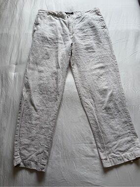 Tasso Elba Men’s Beige 100% Linen Pants Waist 35 Inseam 32